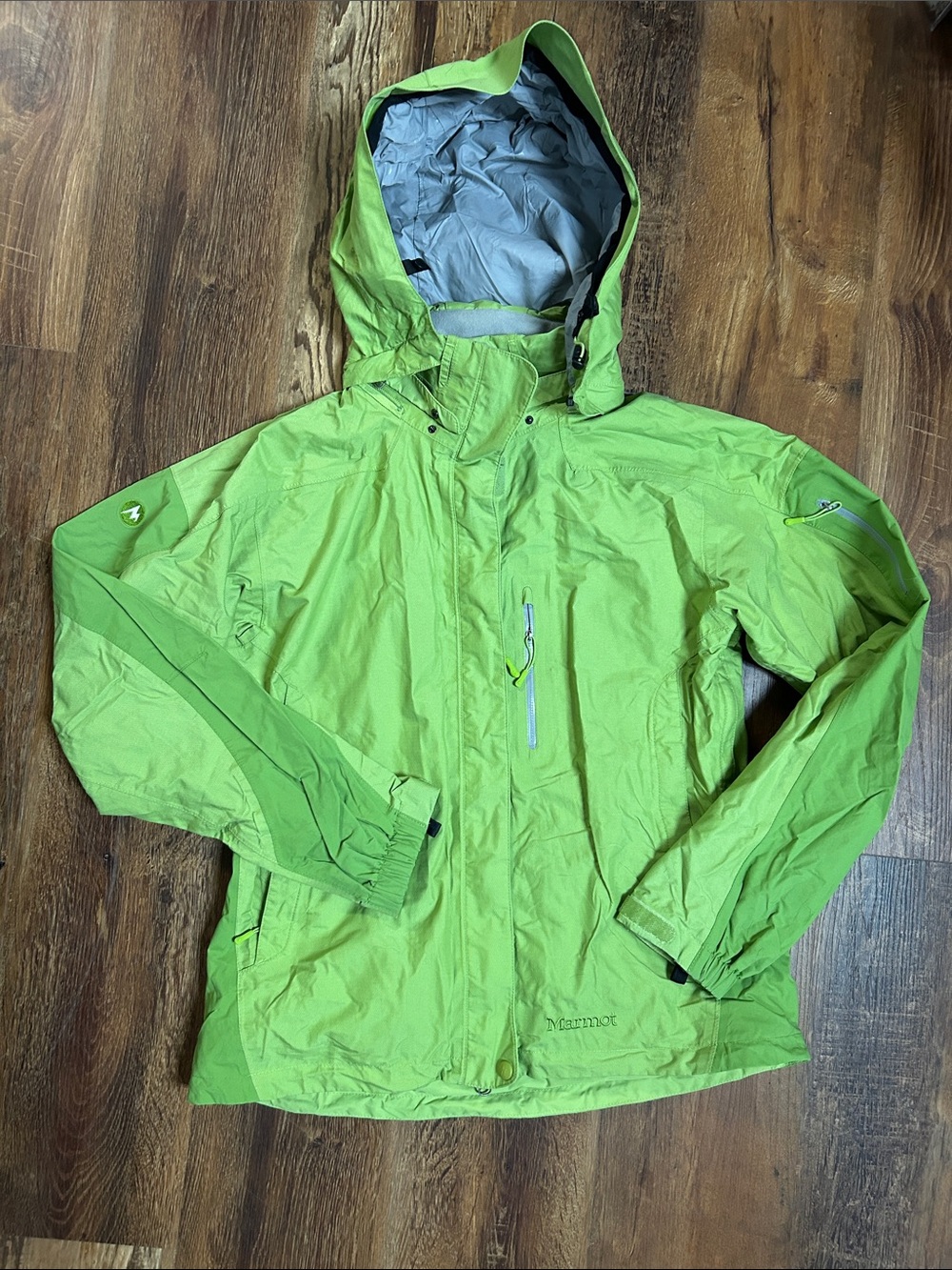 Marmot Women’s Lime Green Hooded Raincoat